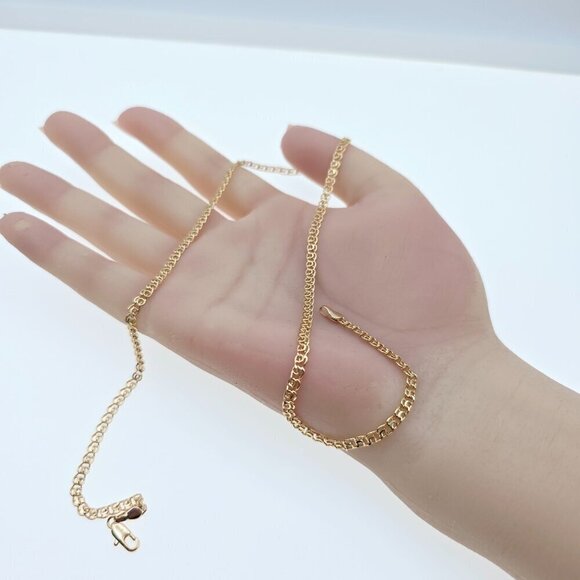 "Elegant Rose Gold Round Link Chain Necklace, 17.3 Inch Lightweight, XPNL0086 - Picture 11 of 12